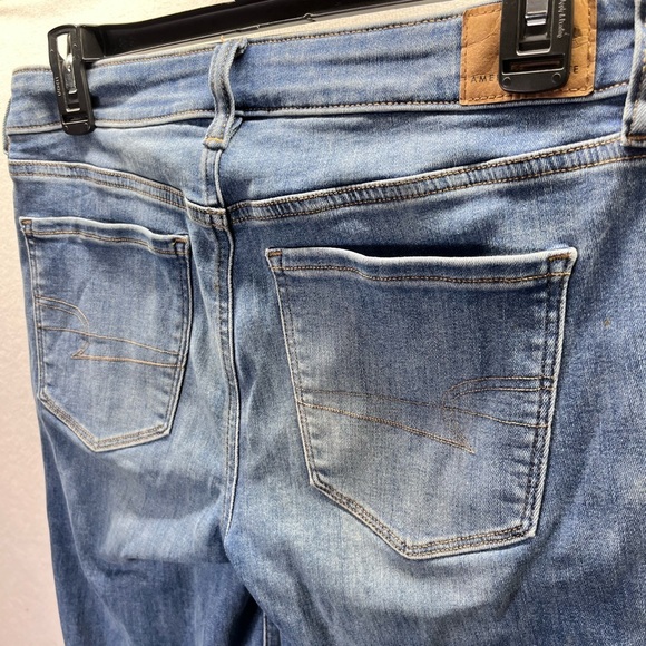 American Eagle Next Level Stretch Jegging Jeans Womens 6 Long Blue Denim 2570 - Picture 9 of 11